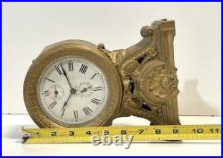 Antique Seth Thomas Metal Case Alarm Clock As Is For Parts Or Repair