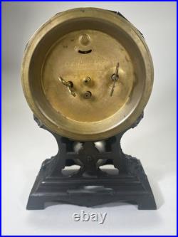 Antique Seth Thomas Metal Case Mantel Shelf Alarm Clock RUNS Made in USA
