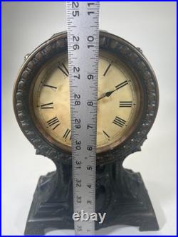 Antique Seth Thomas Metal Case Mantel Shelf Alarm Clock RUNS Made in USA