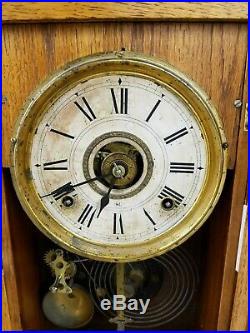 Antique Seth Thomas Metal Series Kitchen Clock With Alarm Circa 1900
