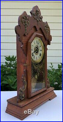 Antique Seth Thomas Metal Series Kitchen Clock with Alarm 8-Day, Time/Strike
