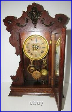 Antique Seth Thomas Metal Series Kitchen Clock with Alarm 8-Day, Time/Strike