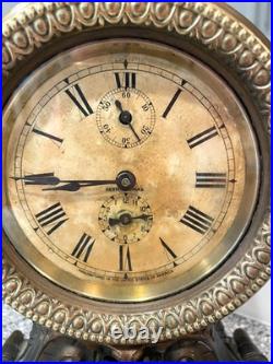 Antique Seth Thomas Metal Table Alarm Clock 1909 Made In USA Needs Repair