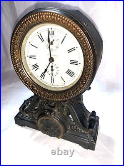 Antique Seth Thomas Metal Table Long Alarm Clock Circa 1909