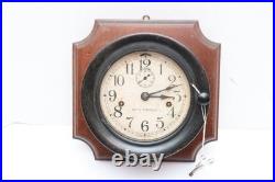 Antique Seth Thomas Military Naval Port hole Ships Clock WWII W KEY Works! VTG