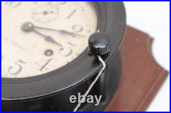 Antique Seth Thomas Military Naval Port hole Ships Clock WWII W KEY Works! VTG