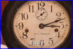 Antique Seth Thomas Military Naval Port hole Ships Clock WWII W KEY Works! VTG