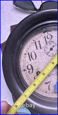 Antique Seth Thomas Military Naval Port hole Ships Clock WWII W KEY Works! VTG