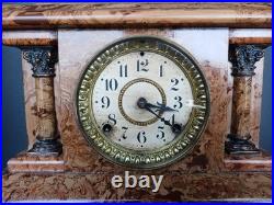 Antique Seth Thomas Model 102 Adamantine Burlwood Clock Full Working Order
