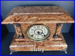 Antique Seth Thomas Model 102 Adamantine Burlwood Clock Full Working Order