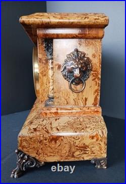 Antique Seth Thomas Model 102 Adamantine Burlwood Clock Full Working Order