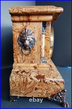 Antique Seth Thomas Model 102 Adamantine Burlwood Clock Full Working Order