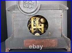 Antique Seth Thomas Model 102 Adamantine Burlwood Clock Full Working Order