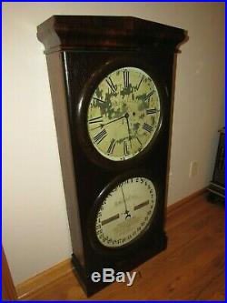 Antique Seth Thomas No. 2 Office Calendar Clock Weight Driven Big