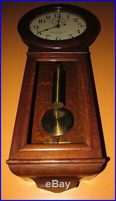 Antique Seth Thomas No. 2 Railroad Wall Regulator Clock Ball Watch Co. Cleveland