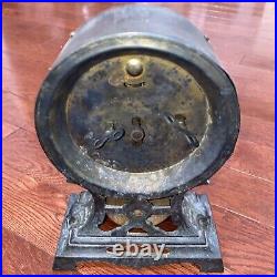 Antique Seth Thomas OWL Mantel Clock Early 20th Cent Pre WWI Brass & Cast Alarm