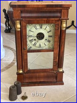 Antique Seth Thomas O. G. Weights Driven Column Clock 30-Hour, Time/Strike