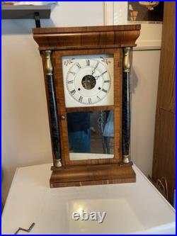 Antique Seth Thomas O. G. Weights Driven Column Clock 30-Hour, Time/Strike