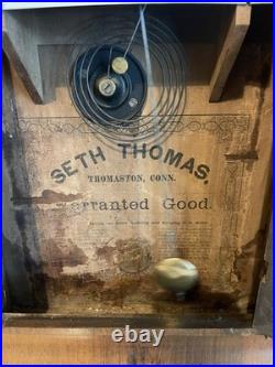 Antique Seth Thomas O. G. Weights Driven Column Clock 30-Hour, Time/Strike