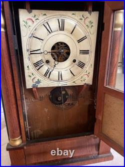 Antique Seth Thomas O. G. Weights Driven Column Clock 30-Hour, Time/Strike