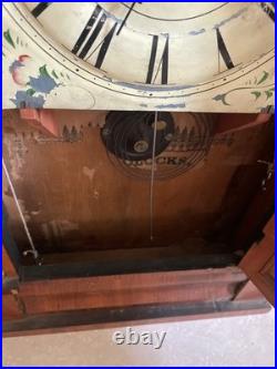 Antique Seth Thomas O. G. Weights Driven Column Clock 30-Hour, Time/Strike