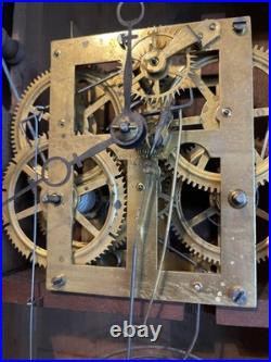 Antique Seth Thomas O. G. Weights Driven Column Clock 30-Hour, Time/Strike