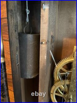 Antique Seth Thomas O. G. Weights Driven Column Clock 30-Hour, Time/Strike