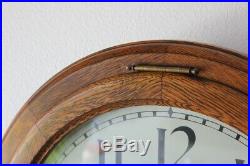 Antique Seth Thomas Oak Arcade Gallery Lobby Wall Clock Large 24 And Working