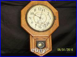 Antique Seth Thomas Oak Case Wall Clock- Works