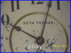 Antique Seth Thomas Oak Case Wall Clock- Works