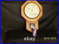 Antique Seth Thomas Oak Case Wall Clock- Works