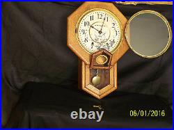 Antique Seth Thomas Oak Case Wall Clock- Works