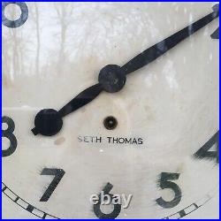 Antique Seth Thomas Oak Wall Clock Art Deco 432-c