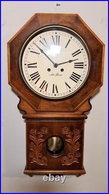 Antique Seth Thomas Octagon Wall Clock Bim Bam Chime Brand New Hermle Mvmt
