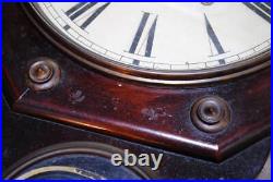 Antique Seth Thomas Octagonal Hail Enamel Picture Pendulum Clock Glass