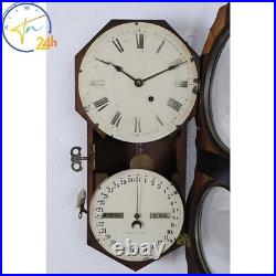Antique Seth Thomas Office Double Dials Calendar Wall Clock