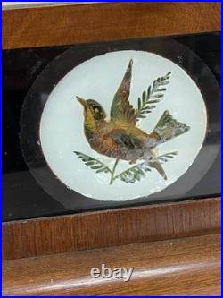 Antique Seth Thomas Ogee Mantel Clock Working Strike Reverse Bird Glass Key USA