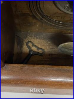 Antique Seth Thomas Ogee Mantel Clock Working Strike Reverse Bird Glass Key USA