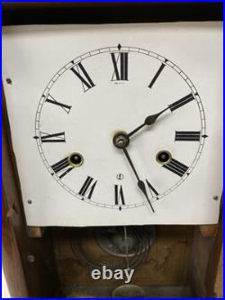 Antique Seth Thomas Ogee Mantel Clock Working Strike Reverse Bird Glass Key USA