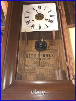 Antique Seth Thomas Ogee Shelf Clock 30 Hour Time Working