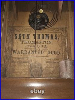 Antique Seth Thomas Ogee Shelf Clock 30 Hour Time Working