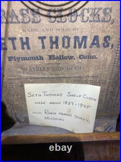 Antique Seth Thomas Ogee Shelf Clock Brass 30 Hour Plymouth Hollow Conn. C. 1845