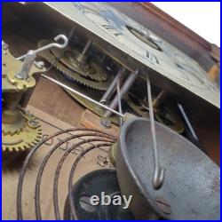 Antique Seth Thomas Ogee Style Mantel Clock Reverse Painted Bird Motif