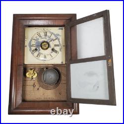 Antique Seth Thomas Ogee Style Mantel Clock Reverse Painted Bird Motif