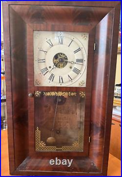 Antique Seth Thomas Ogee Weight Driven Clock 26 x 16 Key Pendulum Walnut Case