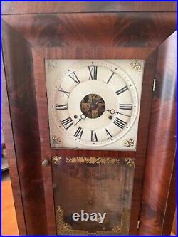 Antique Seth Thomas Ogee Weight Driven Clock 26 x 16 Key Pendulum Walnut Case