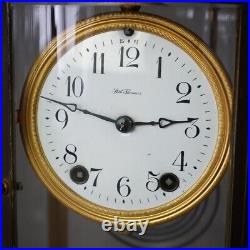 Antique Seth Thomas Oval Mantel Clock with Crystal Case