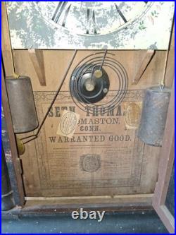Antique Seth Thomas Parlor Clock for Parts or Repair Vintage Rare Old