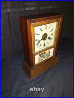 Antique Seth Thomas Parlor Kitchen Mantle Chime Clock With Alarm Works