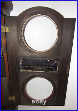 Antique Seth Thomas Parlor No. 1 Double Dial Calendar Clock 8-Day Weights Driven